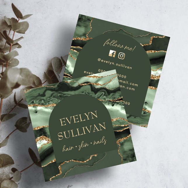 Grün agieren und Bogen-Visitenkarte Quadratische Visitenkarte (Von Creator hochgeladen)