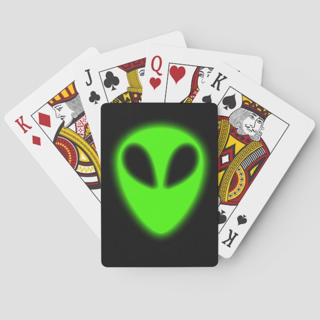 Grün Alien spielen Karten Spielkarten (Rückseite)