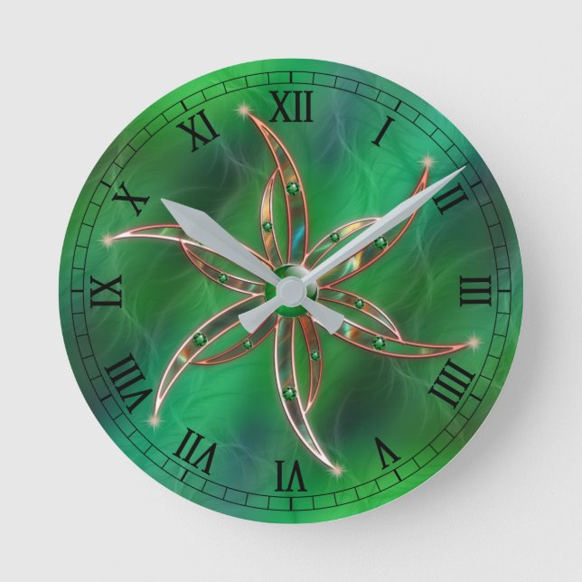 Grün als die Grasuhr Runde Wanduhr (Vorderseite)