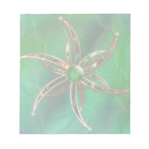 Grün als grasbedecktes Notepad Notizblock