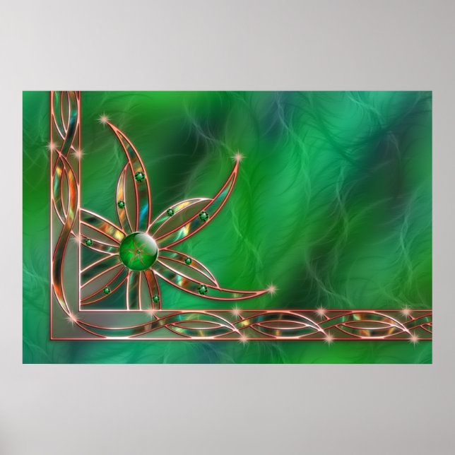 Grün als Grasprint Poster (Vorne)