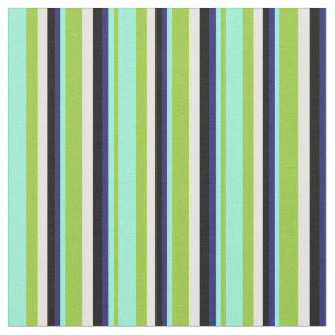 Grün, Aquamarine, Midnight Blau, Schwarz und Weiß Stoff