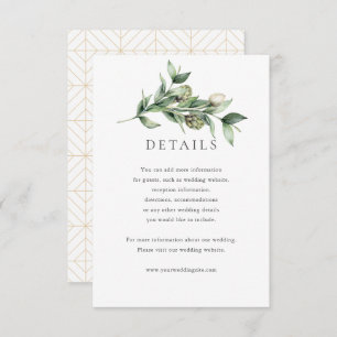 Grün & Artichokes Wedding Details Card RSVP Karte