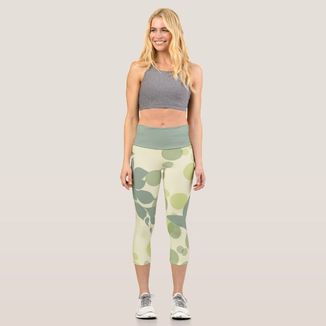Grün auf Grün Capri Leggings (Vorderseite)