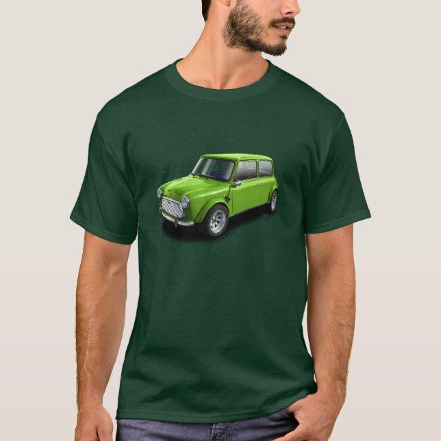 Grün auf grünem klassischem Miniauto-T - Shirt (Vorderseite)