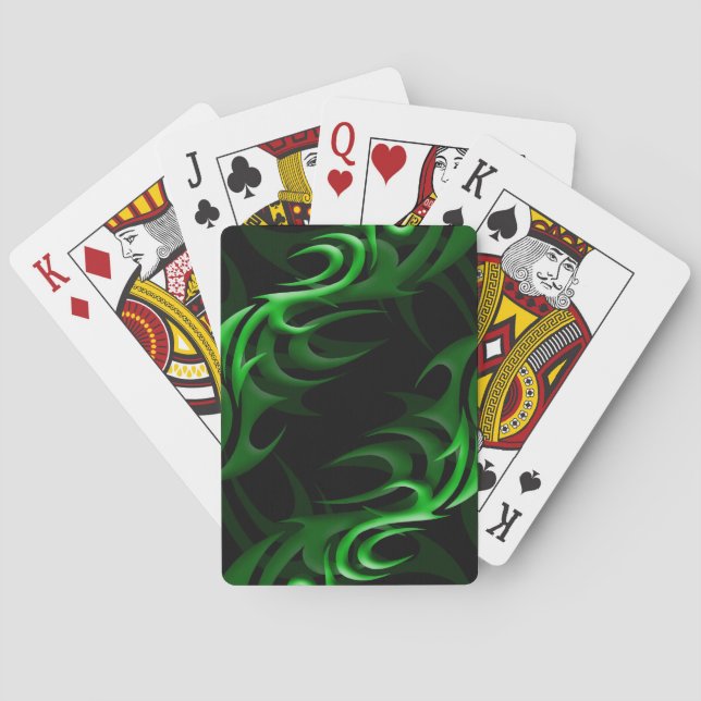 Grün auf schwarzen "Rauch" Spielkarten (Rückseite)