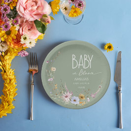 Grün Baby in Blütenpapier-Platte Pappteller