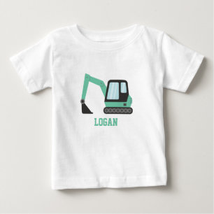 Grün Bagger Fahrzeug Kinder Baby T-shirt