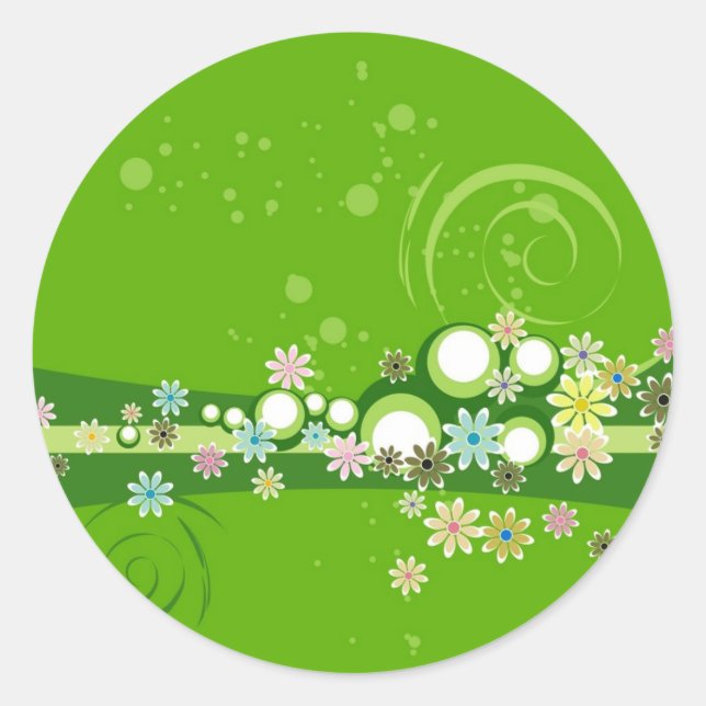 Grün behalten runder aufkleber (Vorderseite)