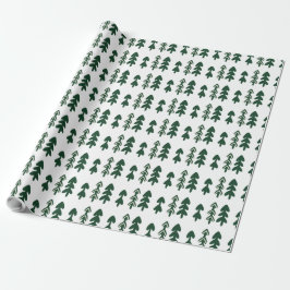 Grün Beige Handgezeichnetes Modernes Weihnachten Geschenkpapier