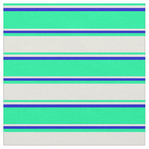 Grün, Beige und blaue, farbige Linienmuster Stoff