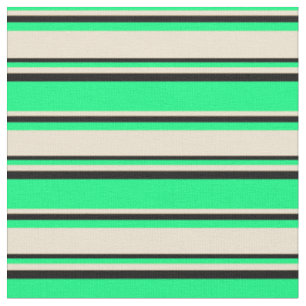Grün, Beige und Schwarz Stoff
