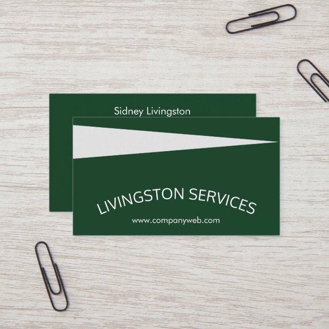 Grün Beruflich gebogen und einfach modern Visitenkarte (Vorderseite/Rückseite Beispiel)