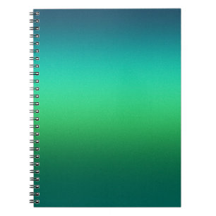 Grün bis Türkis verlaufendes Spiralnotizbuch moder Notizblock