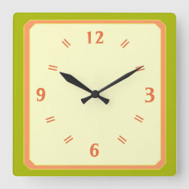 Grün blasser Lemon mit Peach Numerals Uhr