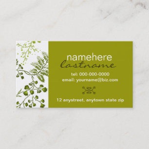 Grün-Blätter-u. Rebe-Geschäfts-Karte Visitenkarte
