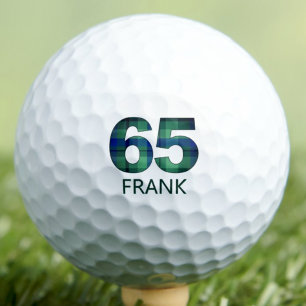 Grün Blau 65. Geburtstag für Onkel, 65 kariertes G Golfball