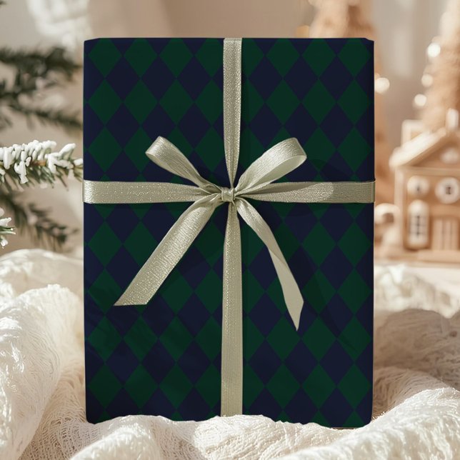 Grün Blau Argyle-Geschenkpapier Geschenkpapier (Von Creator hochgeladen)