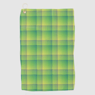 Grün Blau Checker Abstract Muster Golfhandtuch