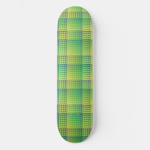 Grün Blau Checker Abstract Muster Skateboard
