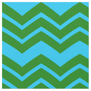 Grün Blau Chevron Zickzack-Design Stoff