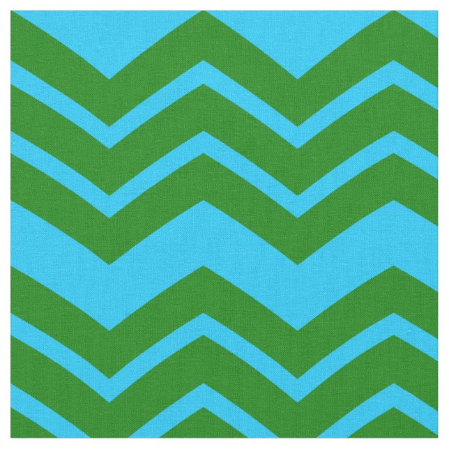 Grün Blau Chevron Zickzack-Design  Stoff (Nahaufnahme)