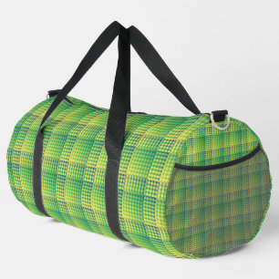 Grün-blau kariertes abstraktes Muster groß Duffle Bag