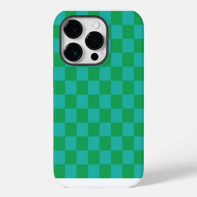 Grün Blau Kariertes Gingham-Muster Case-Mate iPhone Hülle (Rückseite)