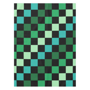 Grün-blau kariertes Gingham-Muster Tischdecke