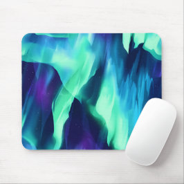 Grün Blau Lila Nordlichter Mousepad
