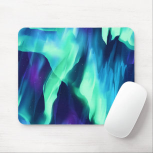 Grün Blau Lila Nordlichter Mousepad