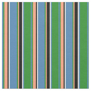 Grün, Blau, Minzcreme, Schwarz, Lachsmilch Stoff
