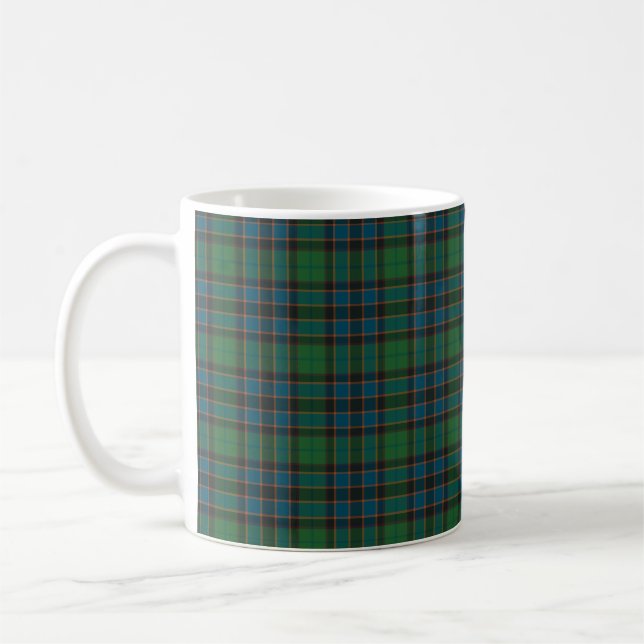 Grün Blau Orange Kariert Tartan Kaffeetasse (Links)