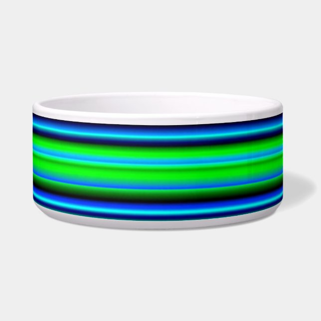 grün, blau, schwarz Streifen Napf (Vorderseite)