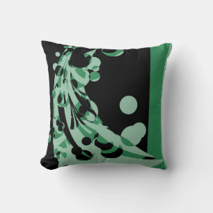 Grün Blau Schwarze Retro-Malerei Abstrakte Kunst Kissen