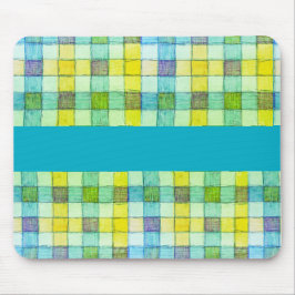 Grün blau und gelb Gingham Mouse Pad Mousepad