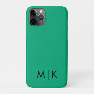 Grün Blau und Schwarz Modernes Monogramm Case-Mate iPhone Hülle