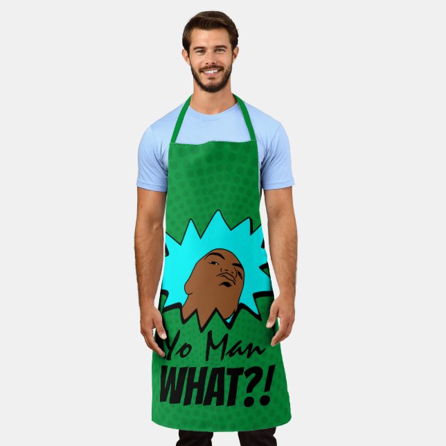 grün blau Yo Man Was du Will Tasse Comicen schieße Schürze (Getragen)