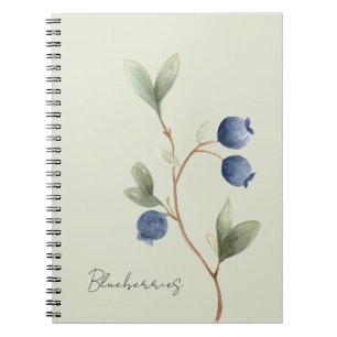 Grün Blaue Blaubeeren Obst Notizblock