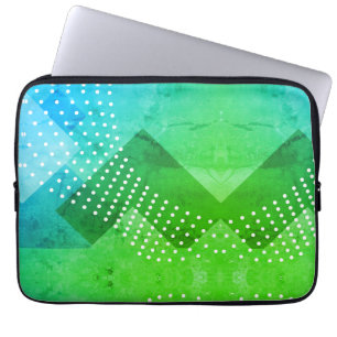 Grün-blaue Farbnuancen mit abgenutztem Look Laptopschutzhülle