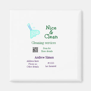 Grün blaue Gitter saubere Mop Add Name Adresse q r Magnet