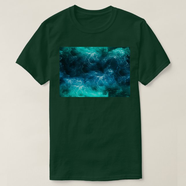 Grün blaue Meeresströmungen T-Shirt (Design vorne)