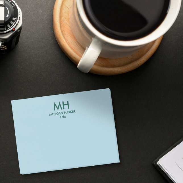 Grün Blaue Minimale Saubere Initialen Post-it Klebezettel (Von Creator hochgeladen)