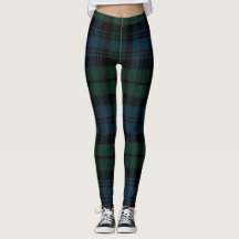 Grün-blauer TARTAN-karierte LEGGINGS für Frauen