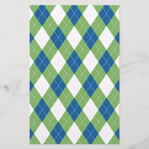 Grün-blaues Rautenmuster Briefpapier