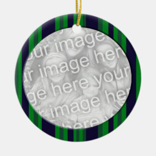 grün-blaues Streifen photoframe Keramik Ornament