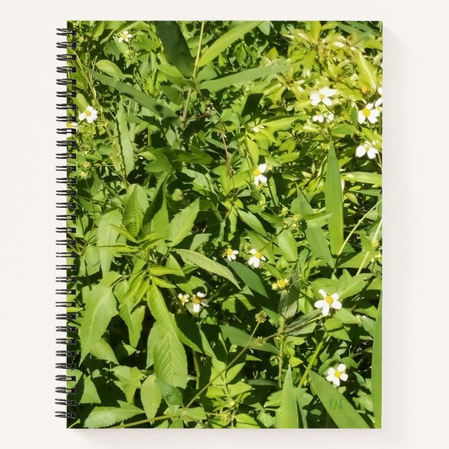 Grün blühendes SpiralNotebook Notizbuch (Vorderseite)