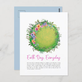 Grün, Blume und Leaf, Tag der Erde Postkarte