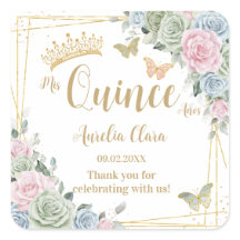 Grün Blütenrosa Blütenschmetterling Quinceanera