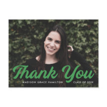 Grün | Bold Script Foto Abschluss Vielen Dank